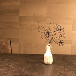 おばけとアネモネの花束　ハロウィン　ワイヤーアート 4枚目の画像