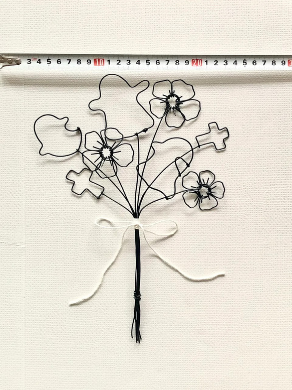 おばけとアネモネの花束　ハロウィン　ワイヤーアート 6枚目の画像