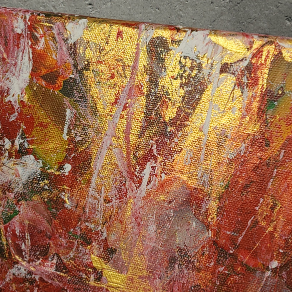 ひろ・あおき　作　「盤019 」　アクリル/キャンバス　S3　27.3x27.3cm　抽象絵画　現代アート　スクエア 7枚目の画像
