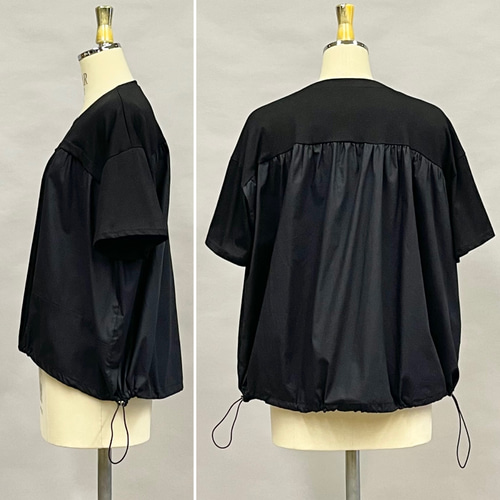 tシャツ ドローストリングTシャツ レディース SLICK/スリック】Micro Border Drawstring L/S T-Shirt