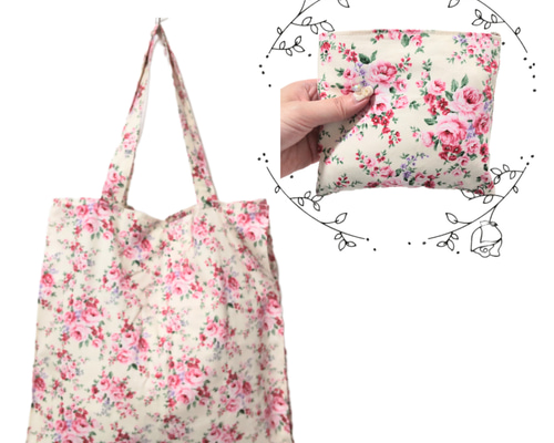 油絵のような柄のエコバッグ　新品　nao様おまとめ エコバッグ〈和柄／藍色〉 | のんちゃんの部屋