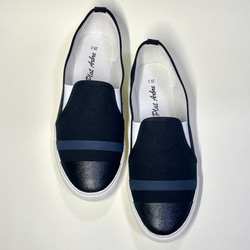 黑色邊緣懶漢鞋 3 種 (黑色 x 橡膠黑色) 14.0cm - 30.0cm 可半訂購 第1張的照片