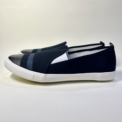 黑色邊緣懶漢鞋 3 種 (黑色 x 橡膠黑色) 14.0cm - 30.0cm 可半訂購 第4張的照片