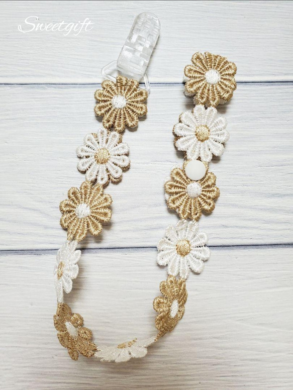 受注製作】No.123 ハンドメイド ホワイトベージュフラワーレース  