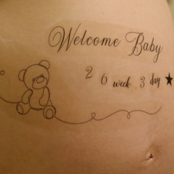 A5テディベアマタニティシール　マタニティフォトシール　マタニティペイントシール 2枚目の画像