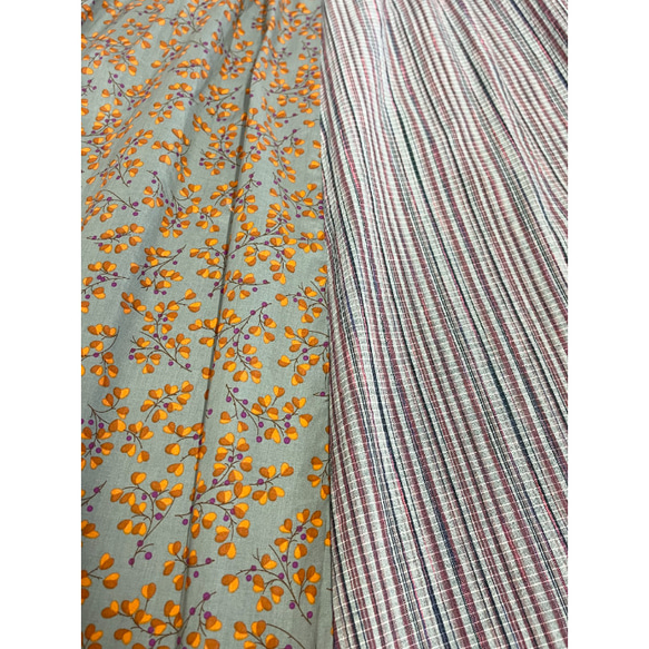 SALE 春夏 スカート レディース ボトムス フラワーMIXフレアスカート ロング丈 花柄 チェック柄 綿 ベルポニー 16枚目の画像