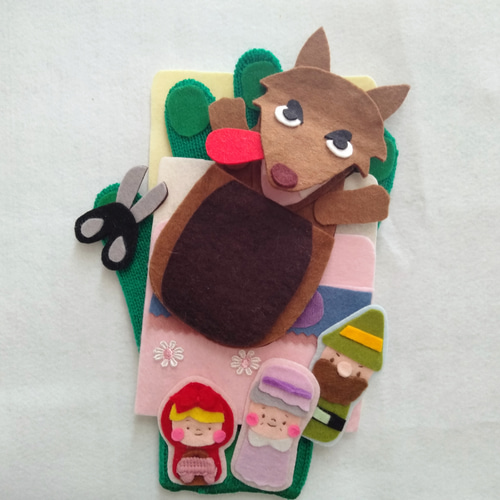 赤ずきん 手袋シアター エプロンシアター ミトンシアター ペープサート