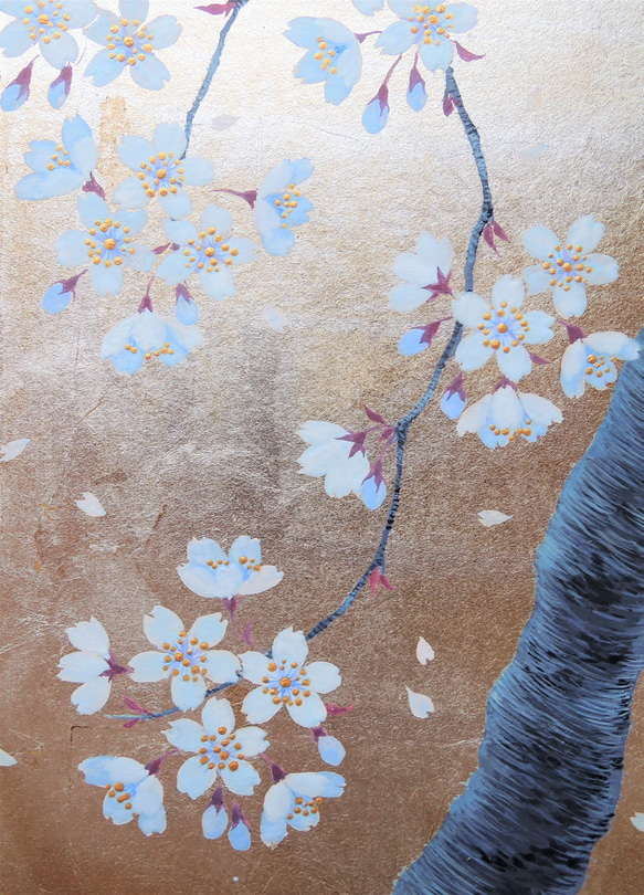 〈蒼い桜〉　原画　本銀箔   (serieさまご予約済) 3枚目の画像