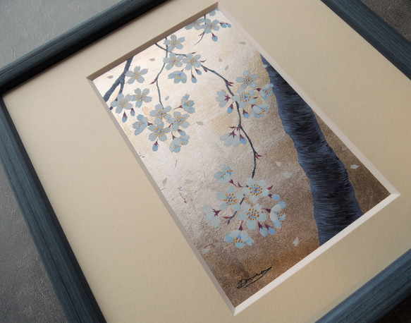〈蒼い桜〉　原画　本銀箔   (serieさまご予約済) 6枚目の画像