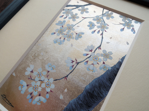〈蒼い桜〉　原画　本銀箔   (serieさまご予約済) 4枚目の画像