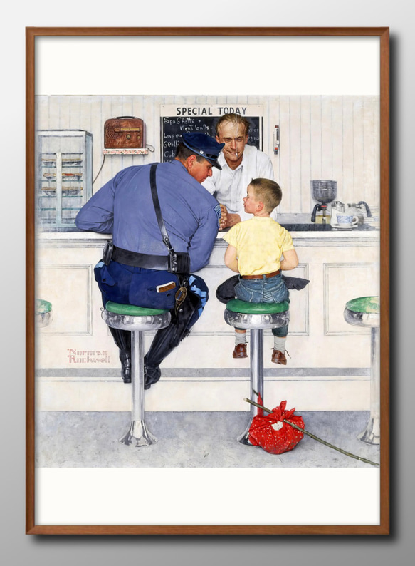 13719 ポスター 絵画 A3サイズ『カフェ バー オールドアメリカン