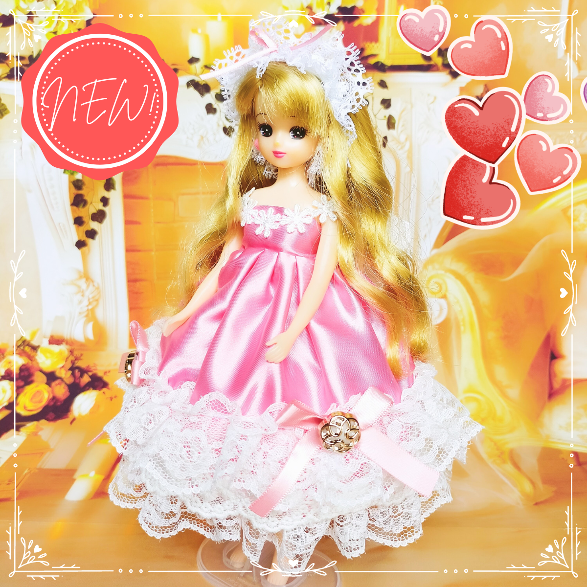 リカちゃん プリンセスドレス ハンドメイド服 ドール服 人形服