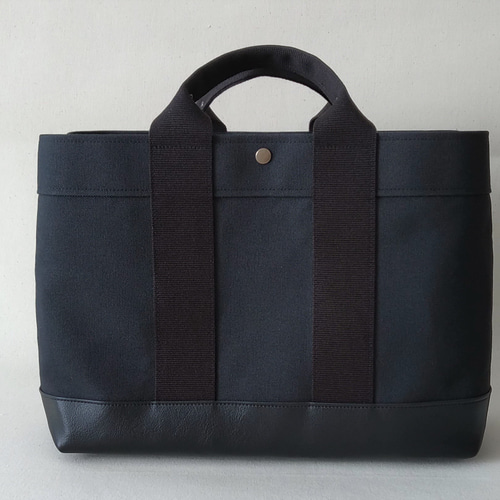 【全30色 】マイスターシート　ブラック　張り替え　倉敷帆布 ✨A4対応トートバッグ倉敷帆布『ブラック』×レザー トートバッグ