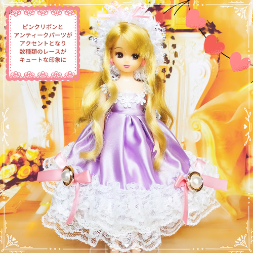 リカちゃんの服 ハンドメイド♡春色のドレス♡ リカちゃんの服 ハンドメイド♡春色のドレス♡