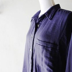 【4重ガーゼのロングシャツ】綿100％　バイオレット　デザインシャツ 7枚目の画像