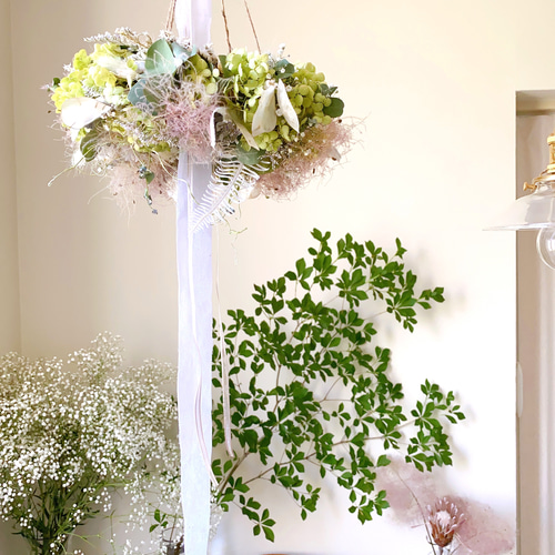 アナベル ルナリア スモークツリー 夏のお花たっぷり フライングリース ランプシェードにも リース Ayakaiflower 通販|Creema(クリーマ) 16361794 アナベル ルナリア スモークツリー 夏のお花たっぷり フライングリース ランプシェードにも リース Ayakaiflower 通販|Creema(クリーマ) 16361794