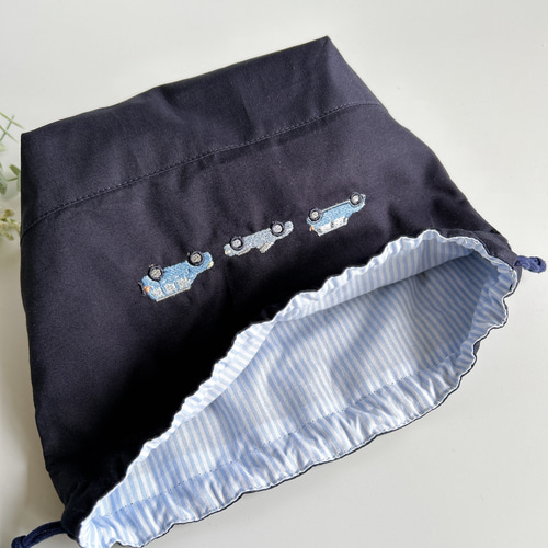 名入れOK【お弁当袋】車の刺繍・男の子・入園入学・幼稚園・保育園