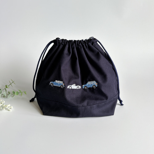 名入れOK【お弁当袋】車の刺繍・男の子・入園入学・幼稚園・保育園