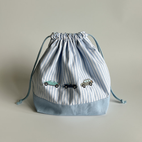 名入れOK【お弁当袋】車の刺繍・男の子・入園入学・幼稚園・保育園