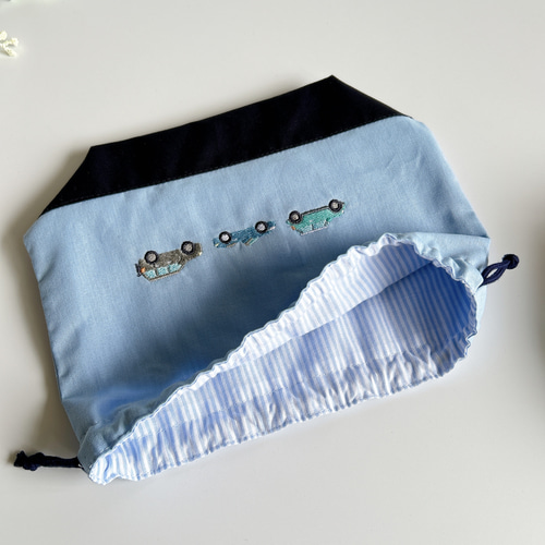 名入れOK【お弁当袋】車の刺繍・男の子・入園入学・幼稚園・保育園