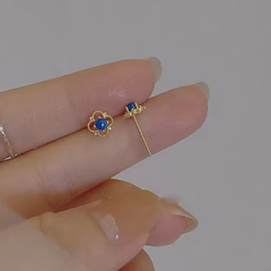 ピアス　18K　高品質　青い　青　海　空　夏色　小さい　小さな　ミニ　ピアス 2枚目の画像