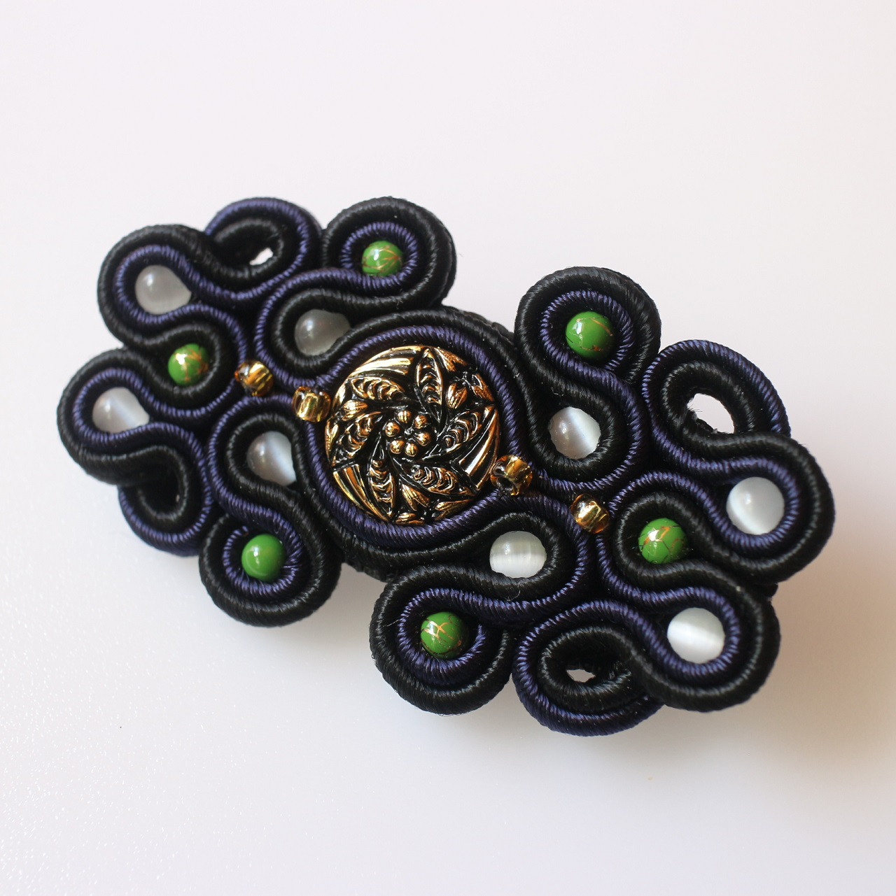 【galbe-ガルブ-】 soutache（ソウタシエ）ブローチ ［ブラック系］　ラッピング可です☆.:*