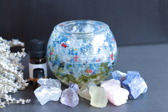 固まるハーバリウムフラワードームラベンダーローズプリザーブドフラワー