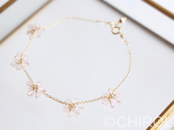 ● ローズクォーツ ブレスレット/ 14kgf●