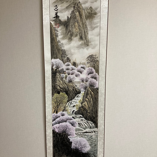 水墨画 山水 春夏秋冬 四季 風景画 掛け軸 絵画 インテリア 絵画