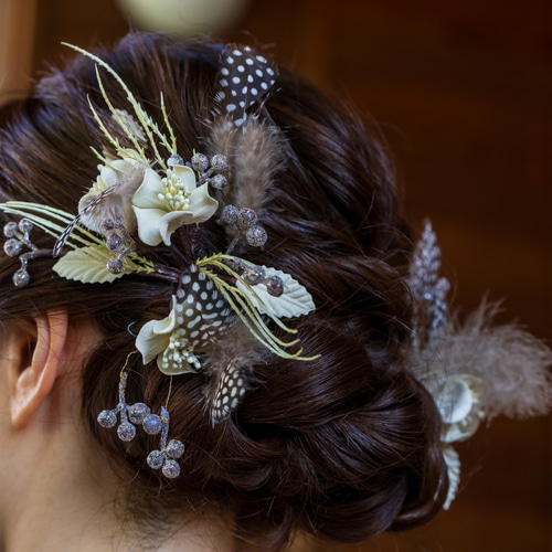 ヘッドドレス（ヘアパーツ）ホロホロ鳥 ns858h アーティフィシャル