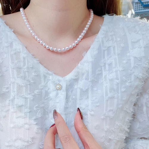 高級】あこや真珠 一連ネックレスs925 ネックレス・ペンダント パール  