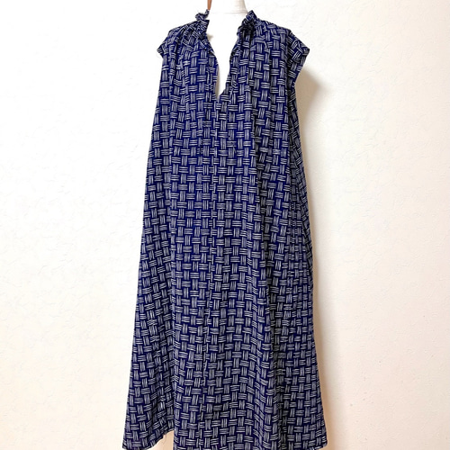 着物リメイク 浴衣地のギャザーワンピース | iichi 日々の暮らし