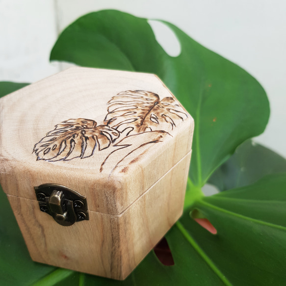 原木樟木 六角造型音樂盒 龜背竹 搭配Totoro龍貓曲目 可刻字客製 第1張的照片