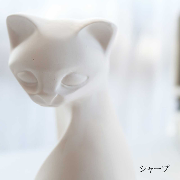白猫インテリアオブジェ・エコレジン（ジェスモナイト） 10枚目の画像