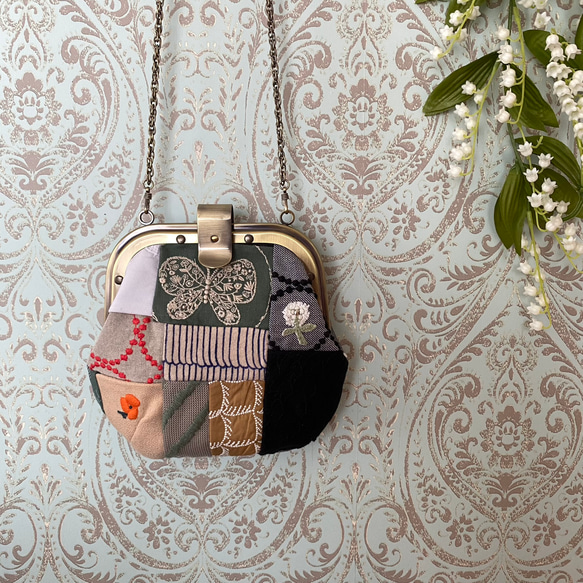 .°ஐ.ミナペルホネンパッチワークがま口*(ショルダー付き)°ஐ.* ஐ.ミナペルホネンパッチワークがま口*(ショルダー付き)°ஐ.*