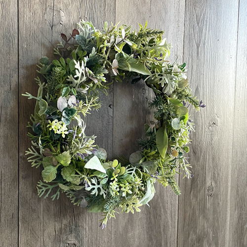 「リース@即購入⭕️緑背景は8/31まで」販売 送料無料》みどりいっぱいウェルカムリース 癒しのグリーンリース