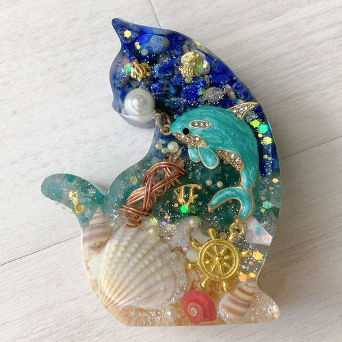 幸運引き寄せ♡オルゴナイト マリンな猫ちゃん♡ その他インテリア雑貨  