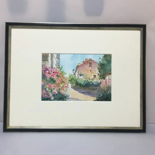 134)原画 南フランスの小さな村 水彩画 風景画 絵画 マグリット 134)原画 南フランスの小さな村 水彩画 風景画 絵画 マグリット