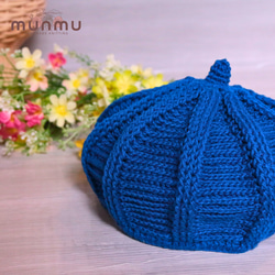 【選べる10色】手編みベレー帽 3枚目の画像