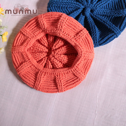 【選べる10色】手編みベレー帽 5枚目の画像