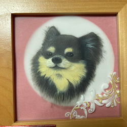 犬　猫　ペット　イラスト　世界で１つ　オリジナル　似顔絵　パーチメント　プレゼント 1枚目の画像