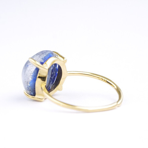 クラフト鉱石リング ラピスラズリ×クリスタル フリーサイズ 晴れやか