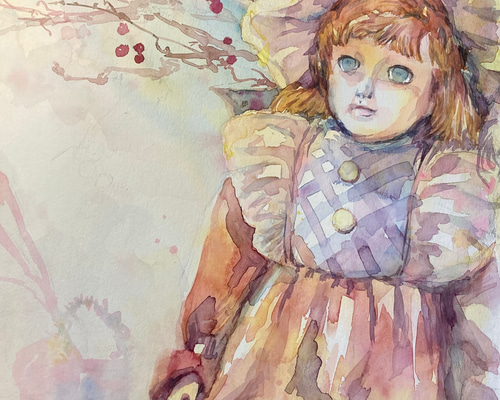 283＊春の便り 水彩画 原画 透明水彩画 F6 - メルカリ