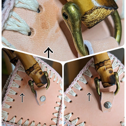 本革とコットン糸のかぎ編みバッグ 7枚目の画像