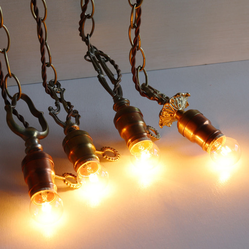 USAアンティークヴィクトリアンリングソケットペンダントライトC｜真鍮