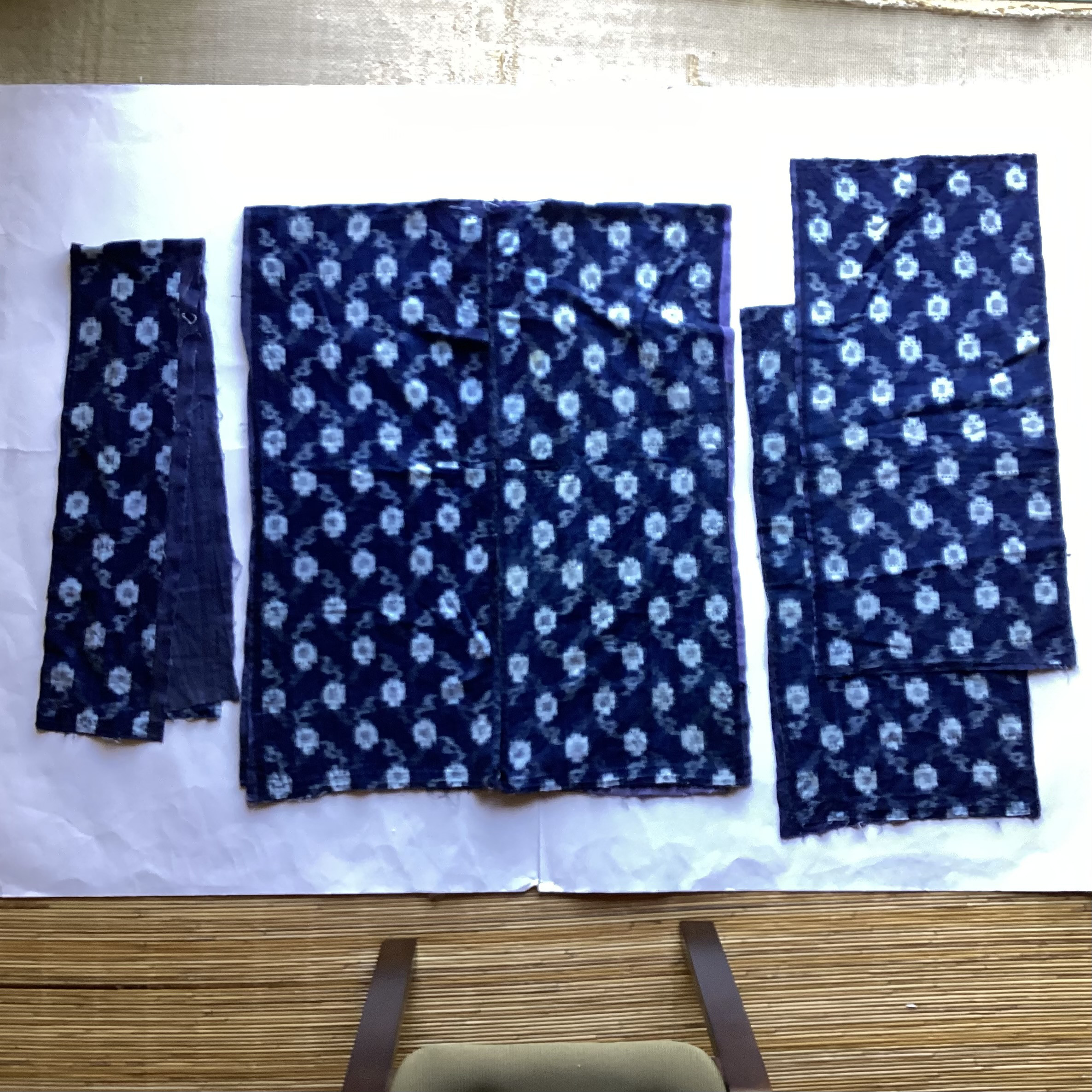 かすり　刺し子入り　上衣1枚分