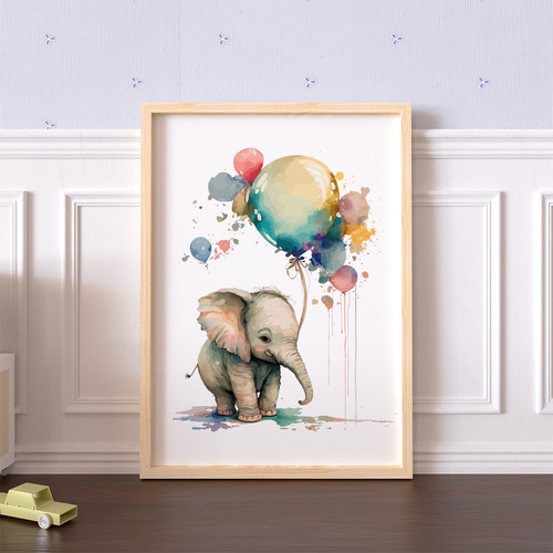 T*A様 Beyond the fun｜象 動物画 イラスト 抽象画 絵画 ドロ 絵画 絵 象の絵 風水 インテリア 動物画 アート イラスト