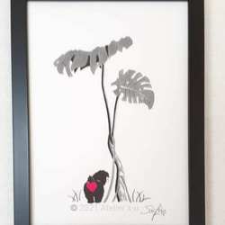 花飾り カサブランカ」A4鉛筆画(原画) イラスト Atelier suu