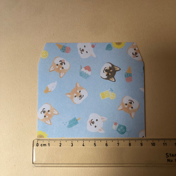 送料込み　折り紙　ミニ封筒　4柄×各5枚 20枚セット わんちゃん・ねこちゃん柄 4枚目の画像
