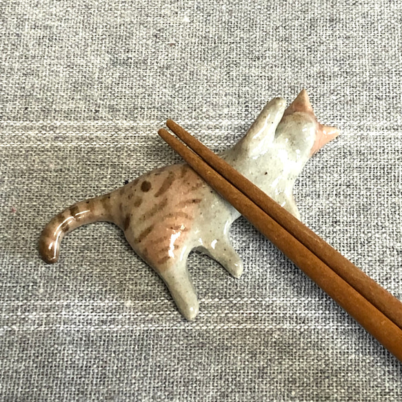 猫の箸置き三態（茶白/nobi,goro,hako）　猫グッズ　猫雑貨　茶白猫 3枚目の画像